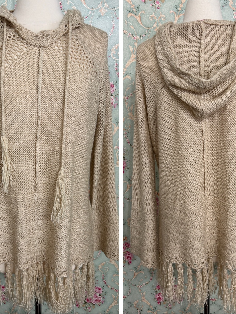 Like New Fresh Produce boho VINTAGE ?? Light weight hoodie sweater Size S M L - Picture 1 of 10